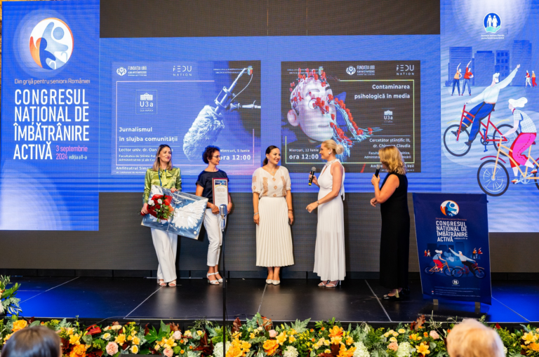 Proiectul „Universitatea Vârstei a 3- a”,  premiat la Gala Congresului Îmbătrânirii Active din București